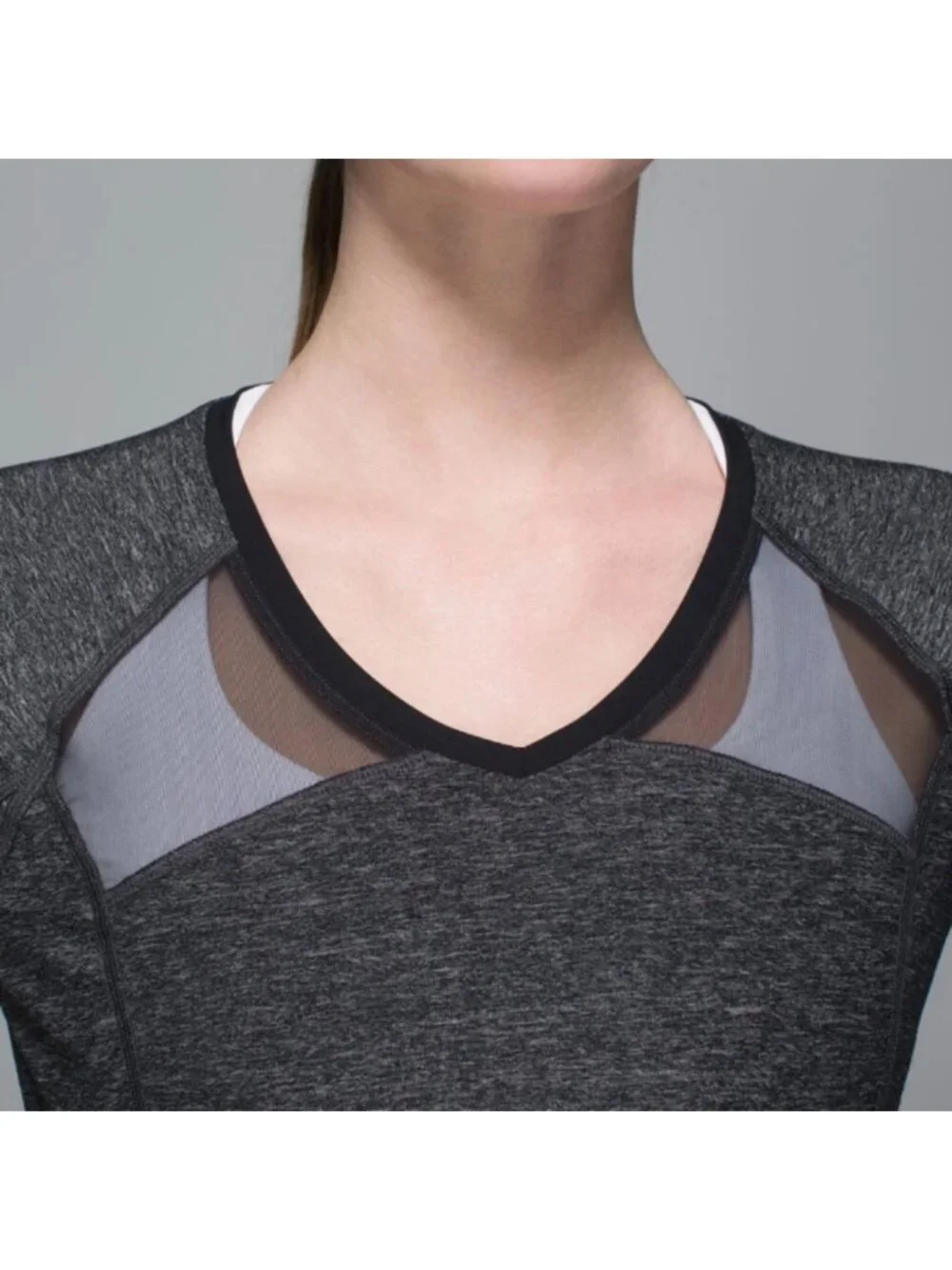 Lululemon Pace Pusher Long Sleeve Heathered Black / Black
